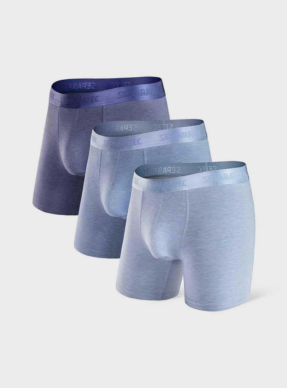 Separatec Men's High-end Micro Modal Dual Pouch Boxer Briefs Wedding  Underwear